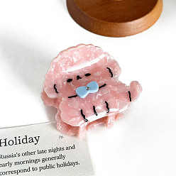 Pink Заколки для волос с когтями из ацетата целлюлозы (смола), собака, розовые, 52x45x43 мм