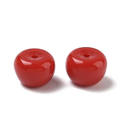 Dark Red Opaque Acrylic Beads, Apple, Dark Red, 8.5x11.5mm, Hole: 1.8mm
