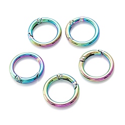 Rainbow Color Кольцо из цинкового сплава, уплотнительные кольца, Радуга цветов, 27.5x4 мм, внутренний диаметр: 19.5 мм