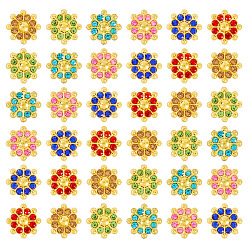 (52) Непрозрачная лаванда 200 Кабошоны из сплава со стразами, цветок, разноцветные, 12x5 мм