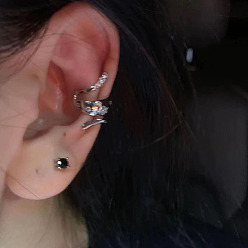 Бабочка Серьги-каффы из сплава для женщин, с кубического циркония, бабочка, 15 мм