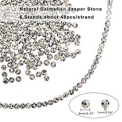 Dalmatiner Jaspis Dalmatiner Jaspis Natursteinperle Stränge, Runde, 8 mm, Bohrung: 1 mm, ca. 48 Stk. / Strang, 14.90'' (37.85 cm)