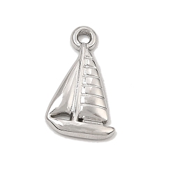 Couleur Acier Inoxydable Pendentifs en acier inoxydable, charmes de voiliers, couleur inox, 304mm, Trou: 18.5x11x2mm