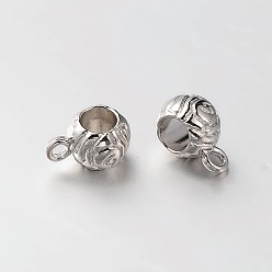 Платина Поручни из бочкового сплава, петля под залог, платина, 12x7x8 мм, отверстие : 2 мм, внутренний диаметр: 5 мм