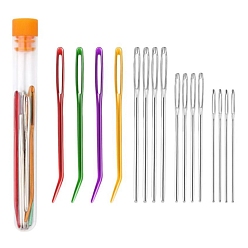 (52) Непрозрачная лаванда Наборы спиц для вязания, включая алюминиевые иглы с большим ушком, разноцветные, 100x13 мм