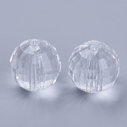 Clear Transparent Acrylic Beads, Faceted, Round, Clear, 8x8mm, Hole: 1.5mm, about 1770pcs/500g