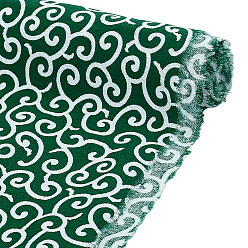 Темно-Зеленый Хлопчатобумажная ткань с рисунком облаков, товары для поделок своими руками, темно-зеленый, 1000x1480x0.3 мм