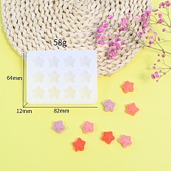 Star DIY Silicone Molds, Resin Casting Molds, For UV Resin, Epoxy Resin Jewelry Making, White, Star, 64x82x12mm