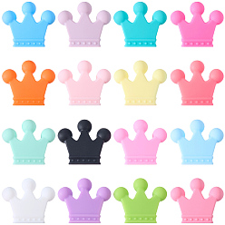 (52) Непрозрачная лаванда 16 шт. 16 стили, экологически чистые силиконовые фокальные бусины пищевого качества, корона, разноцветные, 30~30.5 мм, 1 шт / стиль