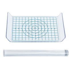 Clear DIY Clay Craft Kit, with Acrylic Transparent Pressure Plate and Rods Solid, Clear, 198x20.5mm, 17.5x11cm, 2pcs/set