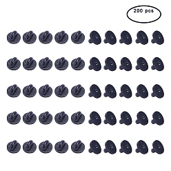 Black Rubber Brooch Findings, Lapel Pin Backs, Black, 11x7mm