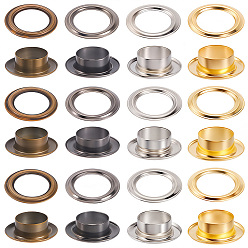 (52) Непрозрачная лаванда 200 наборы 4 цвета железные люверсы люверсы фурнитура, с шайбами, сменный пакет для ремонта сумки, разноцветные, 16.5x5.5 мм, внутренний диаметр: 10 мм, 50 шт / комплект