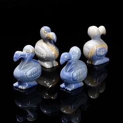 Синий Авантюрин Окрашенный и нагретый натуральный авантюрин синего цвета резные фигурки птиц додо, для украшения рабочего стола домашнего офиса, 50 мм