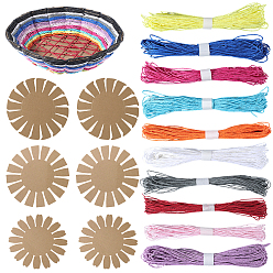 (52) Непрозрачная лаванда 4Набор для самостоятельного изготовления корзинки из бумажных открыток с цветами, поделки своими руками для мальчиков и девочек, с 10рулонами 10 цветной лентой, разноцветные, 189x2 мм, 3 шт / комплект