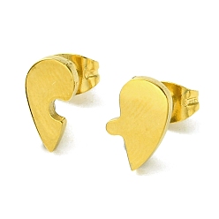 Heart Thanksgiving Day Theme 304 Stainless Steel Stud Earrings, Heart, 10x5.5mm