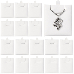 Белый 24 шт. подвески из искусственной кожи и губки для ювелирных изделий, кружевные карточки для демонстрации, прямоугольные, белые, 6.9x5.2x0.6 см