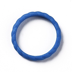 Royal Blue Silicone Finger Rings, Twist, Royal Blue, Inner Diameter: 18mm