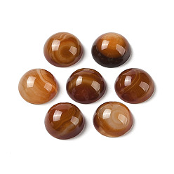 Полосатый Агат Кабошоны из натурального агата с красной полосой, окрашенные, окрашенная и подогревом, полукруглый, 12x5.5~6 мм