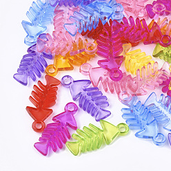 (52) Непрозрачная лаванда Прозрачные акриловые подвески, елочка, разноцветные, 34x14.5x5 мм, Отверстие : 3 мм , около 487 шт / 500 г