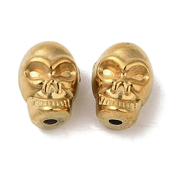 Golden Ion Plating(IP) 304 Stainless Steel Beads, Skull, Golden, 9.5x7x5.5mm, Hole: 2.2mm