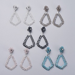 Mixed Color Electroplate Glass Faceted Beads Ear Studs, with 304 Stainless Steel Stud Earring Findings, Wire Pendants, Hoop Earring Findings and Ear Nuts, Earring Backs, Stainless Steel Color, Mixed Color, 80mm, Pin: 0.8mm