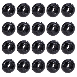 Black Agate Natural Black Agate(Dyed & Heated) European Beads, Large Hole Beads, Rondelle, 14x8mm, Hole: 6mm, 30pcs/box