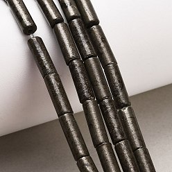 Пирит Нити из бусин из натурального золотого пирита/золотого пирита, колонка, 13x4~4.5 мм, отверстие : 1.2 мм, около 15 шт / нитка, 7.72'' (19.6 см)