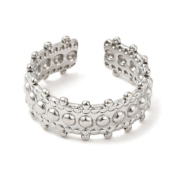 Нержавеющая Сталь Цвет Не тускнеет 304 открытые манжетные кольца из нержавеющей стали, круглый бисером, цвет нержавеющей стали, внутренний диаметр: 17.6 мм