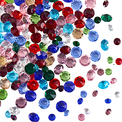 Mixed Color 240Pcs 24 Styles Glass Rhinestone Cabochons, DIY Accessories for Jewelry Pendant Making, Birthstone Color Style Rhinestone, Diamond Shape, Mixed Color, 3~5mm