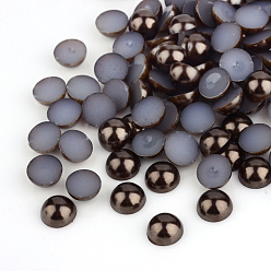 Кокосово-Коричневый Абс пластмассовые кабошоны, имитации жемчуга, полукруглый, кокосового коричневый, 6x3 мм , около 5000 шт / мешок