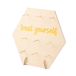 Фора Стойка для пончиков из тополя, свадеб, день рождения украшать, многоугольник со словом, оранжевые, 34.4x34.5x0.2 см