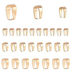 Настоящее золото 18K 60шт 3 стиль 304 защелка из нержавеющей стали на дужках, реальный 18 k позолоченный, 8x4.5x4 мм, 60 шт / коробка