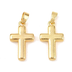 Настоящее золото 18K Латунные подвески, крест прелести, реальный 18 k позолоченный, 18.5x11x3 мм, отверстие : 4.5x3 мм