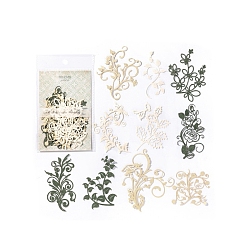 Dark Sea Green 10Pcs 10 Styles Flower Lace Cut Scrapbook Paper Pads, Hollow Leaf & Flower Paper for DIY Album Scrapbook, Greeting Card, Background Paper, Dark Sea Green, 62.5~92x39~70x0.3mm, 1pc/style