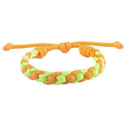 Оранжевый Регулируемые браслеты из плетеного полиэфирного шнура для мужчин и женщин, оранжевые, периметр: 7-1/8~10-1/4 дюйм (18~26 см)