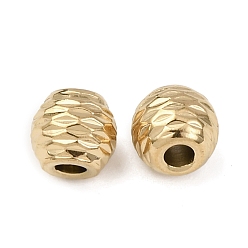 Настоящее золото 18K 304 из нержавеющей стали бусы, круглые, ионное покрытие (ip), реальный 18 k позолоченный, 5.5x5 мм, отверстие : 2 мм