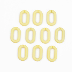 Yellow Opaque Spray Painted Acrylic Linking Rings, Quick Link Connectors, for Cable Chains Making, Unwelded, Oval, Yellow, 27x16.5x4.5mm, Inner Diameter: 18x7.5mm