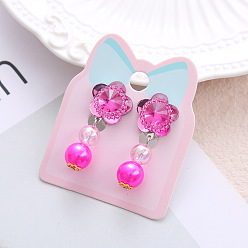 Цветок Клипсы из пластика для детей, платина, цветок, 40x15 мм