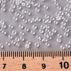 Clear 12/0 Grade A Round Glass Seed Beads, Transparent Colours Lustered, Clear, 12/0, 2x1.5mm, Hole: 0.3mm