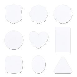 White Sublimation Blank Fridge Magnets Decorations, Mixed Shapes, White, 9pcs/box
