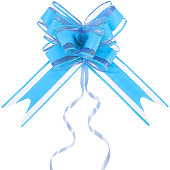 Темно-Голубой Пластиковые банты-завязки, подарочная лента для свадебного дня рождения, глубокое синее небо, 765x50x1 мм, готовая продукция: 215x175 мм