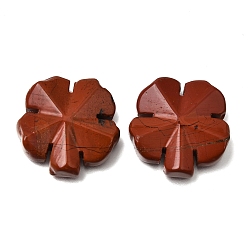 Red Jasper Natural Red Jasper Carved Clover Display Decorration, for Home Office Desk Decoration, 27~27.5x27.5~28x7~8mm