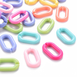 (52) Непрозрачная лаванда Непрозрачные акриловые соединительные кольца, разъемы для быстрой связи, для изготовления кабельных цепей, овальные, разноцветные, 27x16.5x4 мм, внутренний диаметр: 18x5 мм, Около 450 шт / 500 г