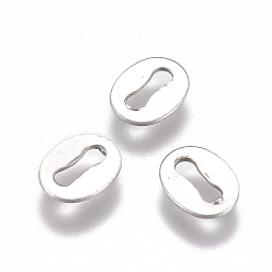 Stainless Steel Color Tarnish Resistant 304 Stainless Steel Slice Chain Tabs, Chain Extender Connectors, Oval, Stainless Steel Color, 5x4x0.5mm, Hole: 1x3.5mm