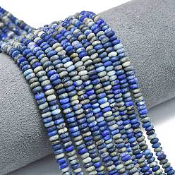 Ляпис-Лазурь Нитки бусины из натурального ляписа-лазури, матовые, рондель, 4x2 мм, отверстие : 0.9 мм, около 167~173 шт / нитка, 15.16~15.35 дюйм (38.5~39 см)