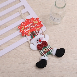 Снеговик Рождественский бархат с подвесками-колокольчиками, для подвесного украшения елки, снеговик, 290x100 мм