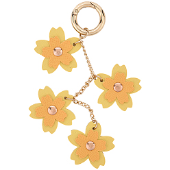 Золотистый 1подвесные украшения из искусственной кожи в виде цветов, литыми кольцами, золотые, 170 мм