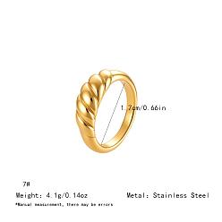Real 18K Gold Plated Irregular 304 Stainless Steel Finger Rings for Women, Real 18K Gold Plated, US Size 7(17.3mm)