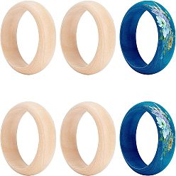 BurlyWood Unfinished Natural Wood Bangles, Faceted, DIY Wood Crafts, BurlyWood, Inner Diameter: 2-3/4 inch(6.9cm)