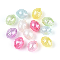 (52) Непрозрачная лаванда Перламутровые непрозрачные акриловые бусины, лимон, разноцветные, 10~10.5x7.5~8x7.5~8 мм, отверстие : 1.8 мм